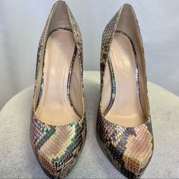 𝅺nwob BCBGeneration iridescent snake print high heels size 7 - Picture 5 of 9